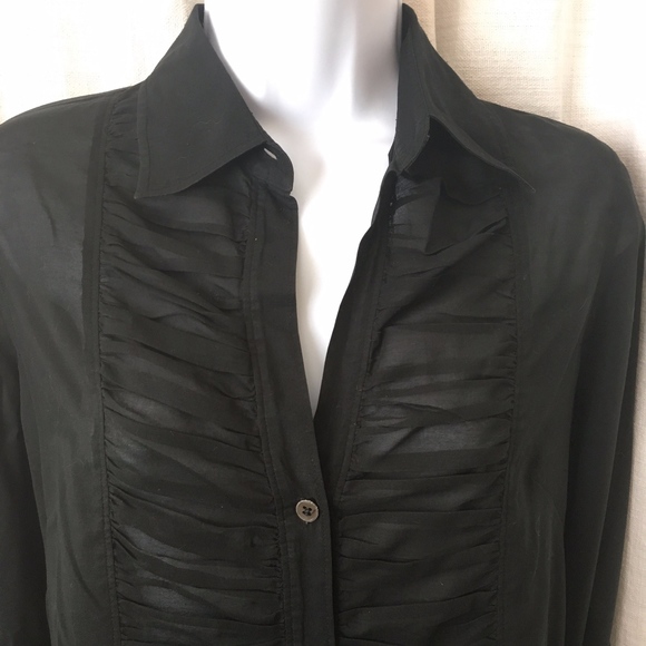 Banana Republic Tops - Sheer Ruffle Banana Republic Blouse Black